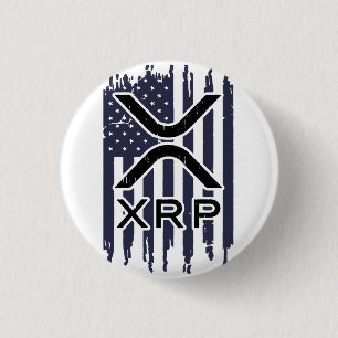 Bóton Redondo 2.54cm XRP Cryptocurrency USA American