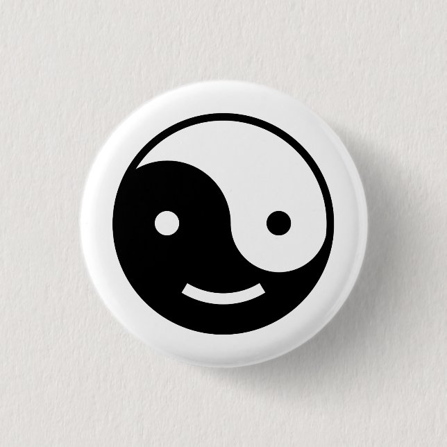 Bóton Redondo 2.54cm Yin e emoji de yang (Frente)