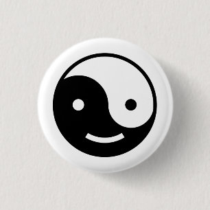 Bóton Redondo 2.54cm Yin e emoji de yang