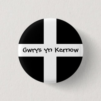 Bóton Redondo 2.54cm Yn Kernow de Gwrys - feito em Cornualha