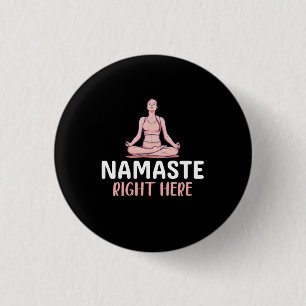 Bóton Redondo 2.54cm Yoga Lover Yoga Namaste Bem Aqui