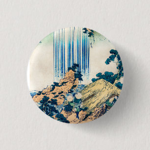 Bóton Redondo 2.54cm Yoro Waterfall Mino Province Katsushika Hokusai