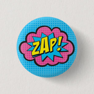 Bóton Redondo 2.54cm ZAP! Pin GV2 do super-herói