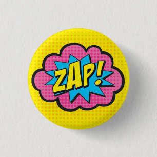 Bóton Redondo 2.54cm ZAP! Pin GV2 do super-herói