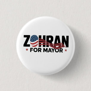 Bóton Redondo 2.54cm Zohran Mamdani Candidato a Prefeito de NYC EUA