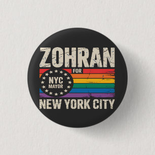 Bóton Redondo 2.54cm Zohran Mamdani Para Prefeito de NYC LGBTQ Democrat