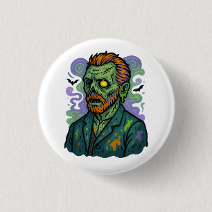 Bóton Redondo 2.54cm Zombie Van Gogh - Paródia de BD Cartoon