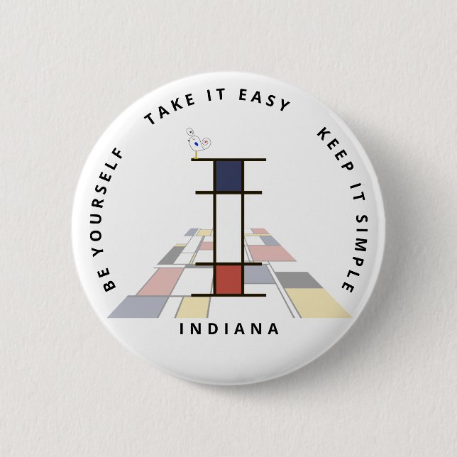 Bóton Redondo 5.08cm С ativando o neoplasticismo Monograma de Arte. Let (Frente)