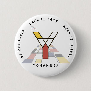 Bóton Redondo 5.08cm С ativando o neoplasticismo Monograma de Arte. Let