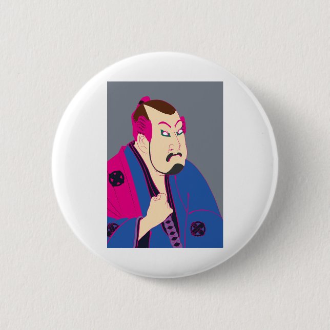 BÓTON REDONDO 5.08CM カラフル浮世絵 (Frente)