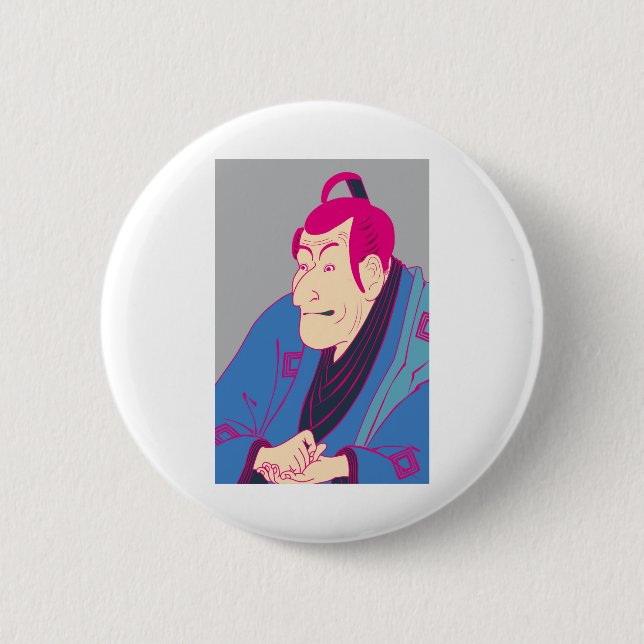 BÓTON REDONDO 5.08CM 四世市川蝦蔵の竹村定之進　カラフル (Frente)