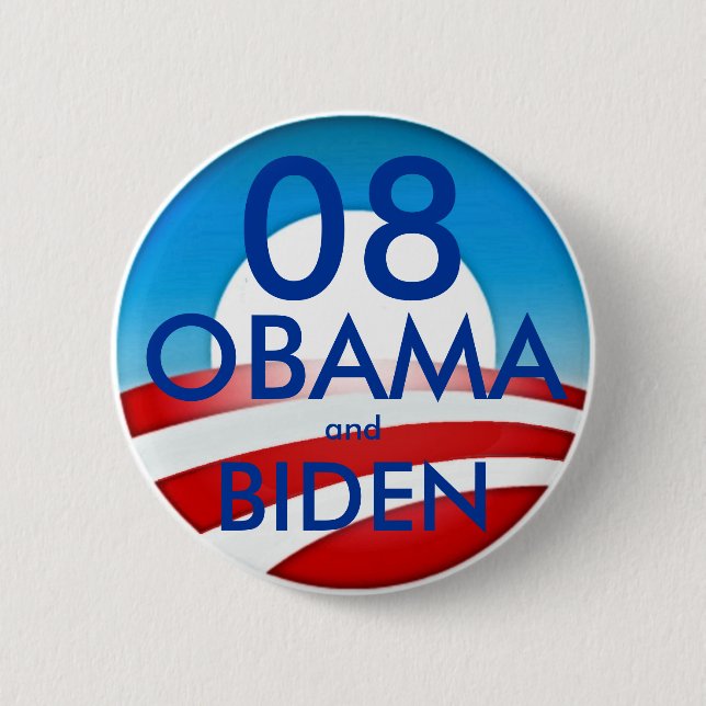 Bóton Redondo 5.08cm 08 OBAMA e BIDEN (Frente)