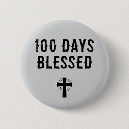Bóton Redondo 5.08cm 100 Days Blessed - 100th Day of School Christian