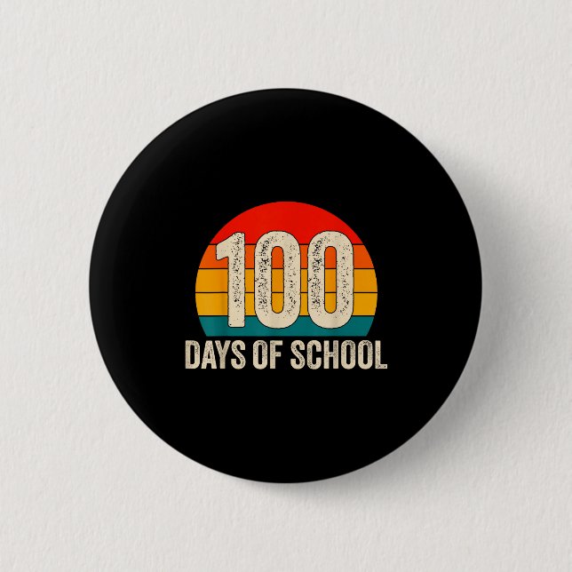 Bóton Redondo 5.08cm 100 Days Of School Retro Teachers Boys 100th Day O (Frente)