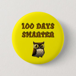 Bóton Redondo 5.08cm 100 Days Smarter Owl – 100th Day of School