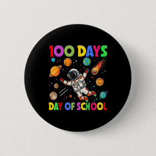 Bóton Redondo 5.08cm 100 Dias De Astronauta Espacial Escolar 100 Dias