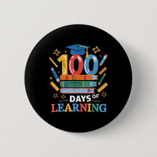 Bóton Redondo 5.08cm 100 Dias De Escola 100 Dias De Professora Aprenden