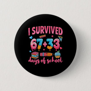Bóton Redondo 5.08cm 100 Dias De Escola 67 + 33 Dias De Escola Menino M