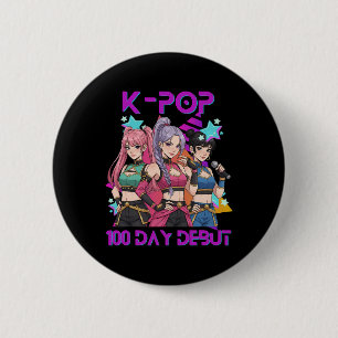 Bóton Redondo 5.08cm 100 Dias De Escola K Pop 100 Dias Mais Fortes Cria