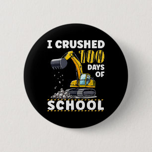 Bóton Redondo 5.08cm 100 Dias De Veículo De Construção De Garoto De Cri