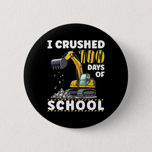 Bóton Redondo 5.08cm 100 Dias De Veículo De Construção De Garoto De Cri (Frente)