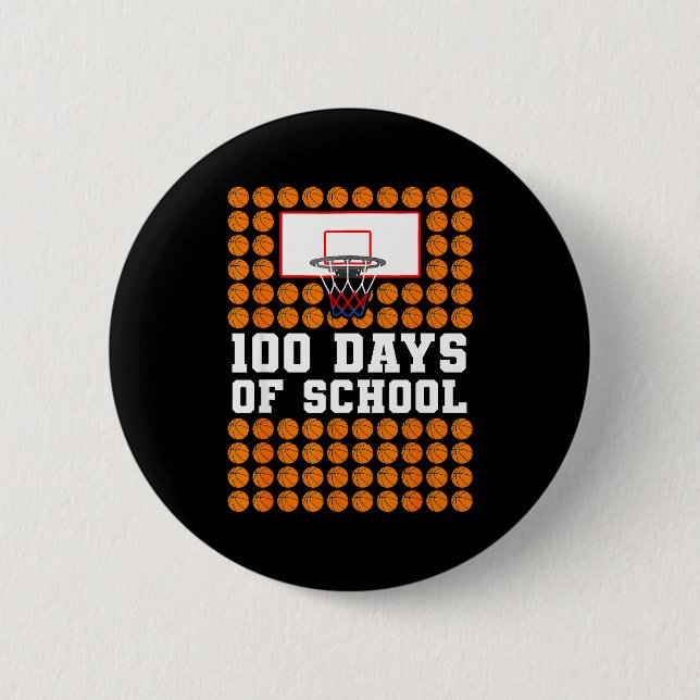 Bóton Redondo 5.08cm 100th Day Of School Basketball Kids 100 Days Of Sc (Frente)