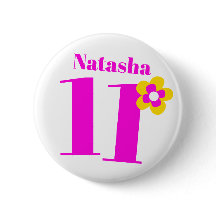 11 Aniversário garotas cor-de-rosa/crachá