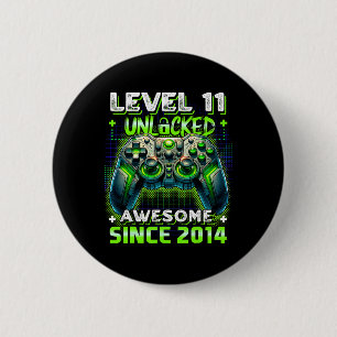 Bóton Redondo 5.08cm 11 Birthday Boy Level 11 Gamer 11 Year Video Gam