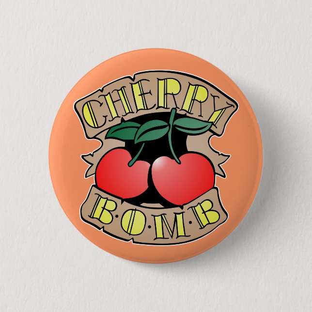 Bóton Redondo 5.08cm 1413032011 - Cherry Bomb Inverso (Rocker & Kustom) (Frente)