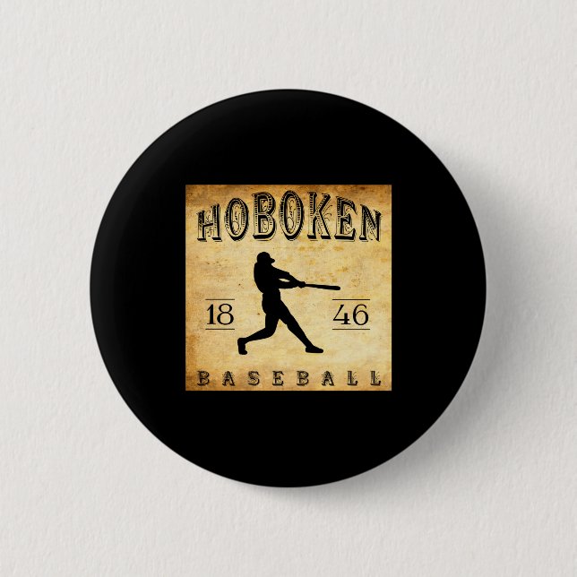 Bóton Redondo 5.08cm 1846 Hoboken New Jersey Baseball  (Frente)