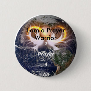 Bóton Redondo 5.08cm 1prayer4all14, eu sou um guerreiro da oração