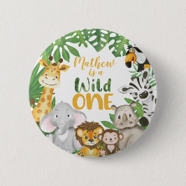 Bóton Redondo 5.08cm 1st Birthday Wild One Safari Jungle Themed Button
