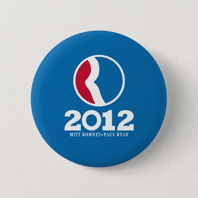 Bóton Redondo 5.08cm 2012 Romney Ryan (Frente)