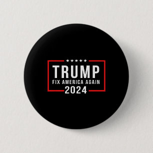 Bóton Redondo 5.08cm 2024 Fix America Novamente Donald Trump 2024