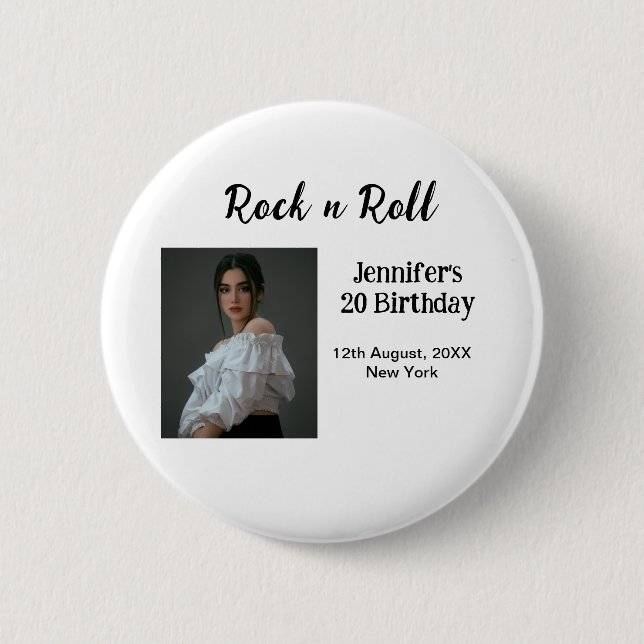 Bóton Redondo 5.08cm 20 do Rock n roll (Frente)