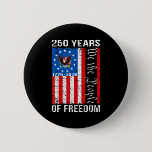 Bóton Redondo 5.08cm 250 anos de aniversário americano 250º bandeira EU