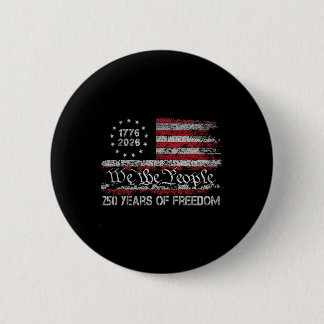 Bóton Redondo 5.08cm 250 Anos De Liberdade 1776 2026 Bandeira Dos EUA 2