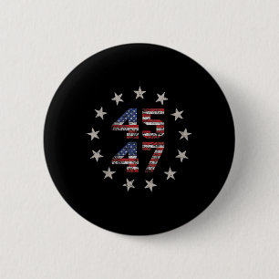 Bóton Redondo 5.08cm 2 Side Trump 2024 Presidente 45 47 Bandeira Americ