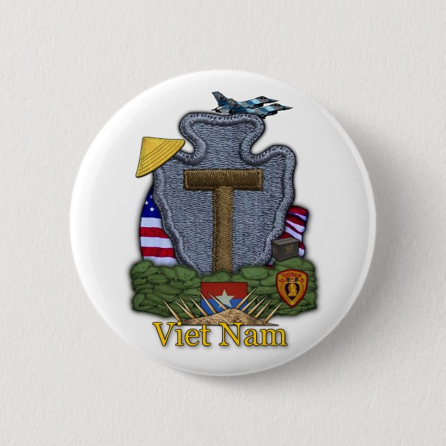 Bóton Redondo 5.08cm 36ª divisão de infantaria, vietnam war Button (Frente)