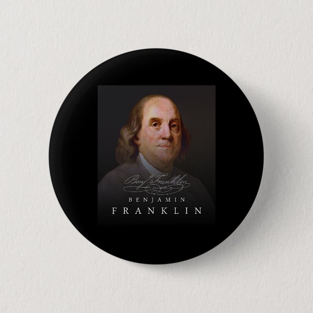 Bóton Redondo 5.08cm 4º fundador Ben Benjamin Franklin Tee (Frente)