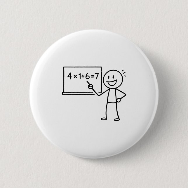 Bóton Redondo 5.08cm 41 67 Meme 41 67 Engraçado Professor de Matemática (Frente)
