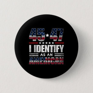Bóton Redondo 5.08cm 45 47 Identifico-Me Como Americano 45 47 Trump Usa