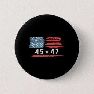 Bóton Redondo 5.08cm 45 47 Presidente Trump Vintage American Flag 2024