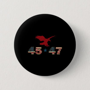 Bóton Redondo 5.08cm 47 Trump 2024 Presidente Eleição Águia Patriótica