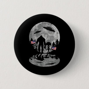 Bóton Redondo 5.08cm 4 De Julho Alienígena Pé Grande Ufo Engraçada Mulh