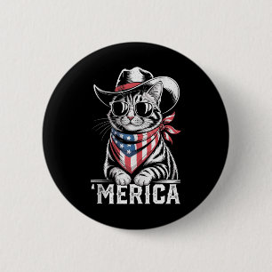 Bóton Redondo 5.08cm 4 De Julho Cat Cowboy Merica Kitten Patriot Boys
