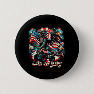 Bóton Redondo 5.08cm 4 De Julho, Dragão Monstro Byld Eagle Americano