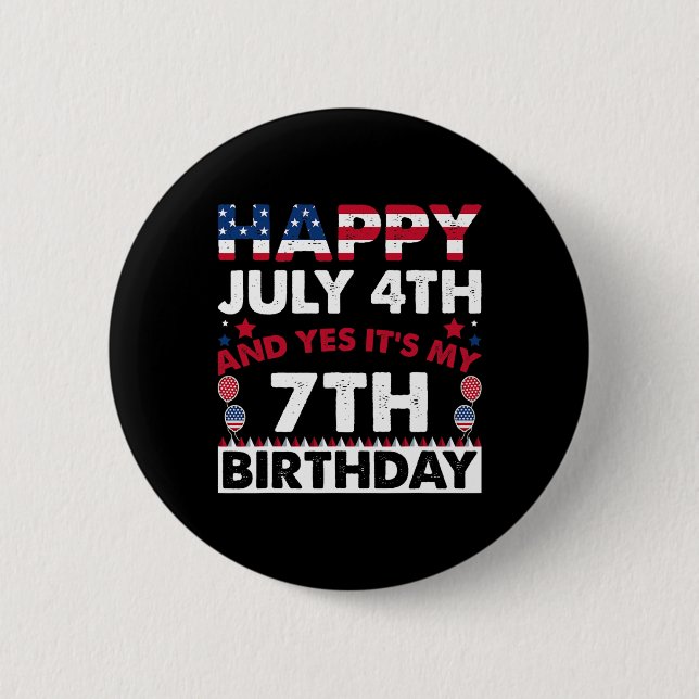 Bóton Redondo 5.08cm 4 de julho e sim é minha independência de aniversá (Frente)