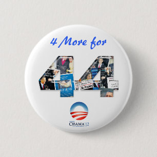 Bóton Redondo 5.08cm 4 mais para o botão da Re-Eleição de 44 Obama