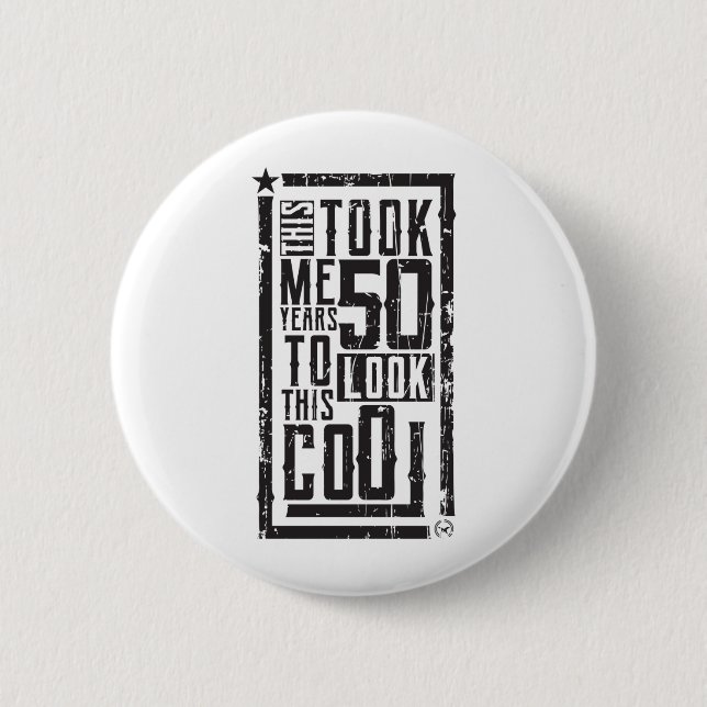 Bóton Redondo 5.08cm 50º Aniversário Do Dia B, Presente Que Diz 50 Anos (Frente)